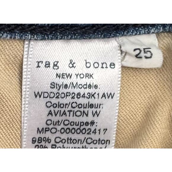 Rag & Bone Women’s Dre Low-Rise Slim Boyfriend Jeans Measures 30x25 Distressed - Picture 10 of 10